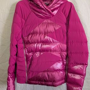 lululemon athletica Magenta Hooded Mixed-Sheen Puffer Jacket